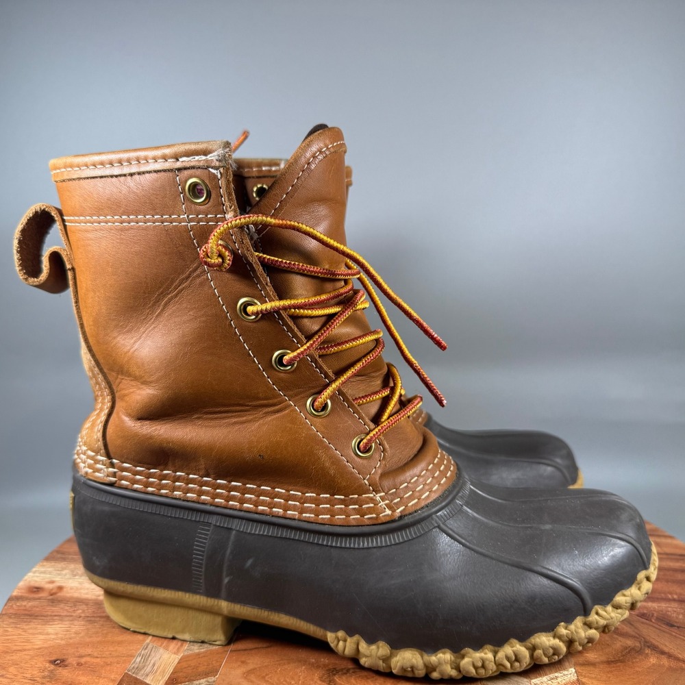 LL Bean Womens 6M Bean Boots Gore-Tex Thinsulate Duck Boots Tan Brown USA Made
